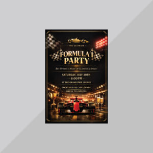 custom invitations printing formula 1 automotive event invitation racing theme dealership promotion
