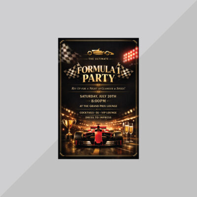 custom invitations printing formula 1 automotive event invitation racing theme dealership promotion