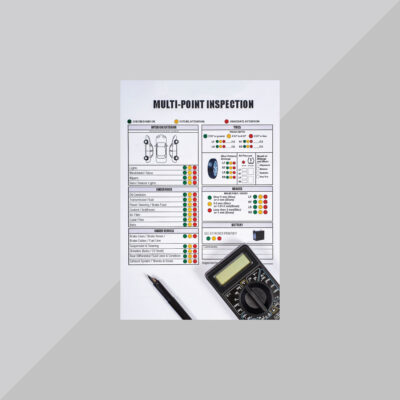 Multi-point vehicle inspection notepad for auto repair shops and service departments
