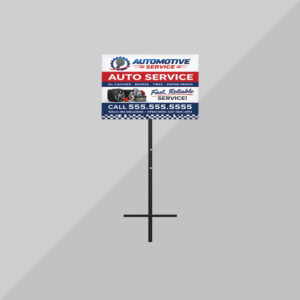T-bar automotive yard sign for auto service pricing and dealership lot signage