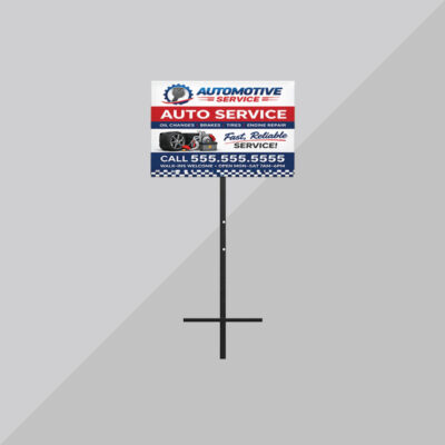 T-bar automotive yard sign for auto service pricing and dealership lot signage